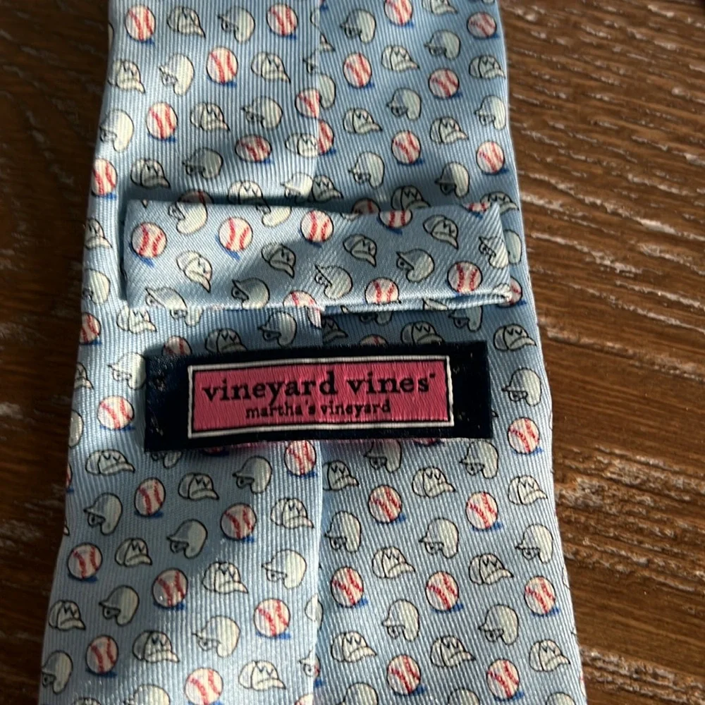 Vineyard Vines Boys Light Blue Tie with Pink Whale Pattern